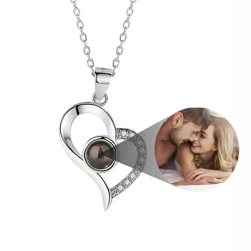 Personalisiert 925 Sterling Silber Foto Halskette – Bild Im Anhänger, Geschenk Für Frauen