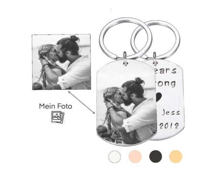 Lorajewel Foto Schlüsselanhänger - Personalisiert Mit Bild Projektion - Perfektes Geschenk Für Paare & Familie
