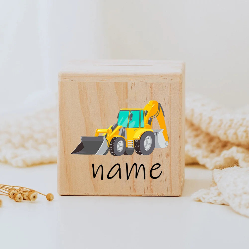 Personalisierte Spardose aus Holz für Kinder mit eingraviertem Namen – liebevolles Geschenk zur Geburt, Taufe oder Geburtstag