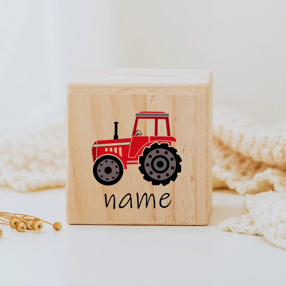 Personalisierte Spardose aus Holz für Kinder mit eingraviertem Namen – liebevolles Geschenk zur Geburt, Taufe oder Geburtstag