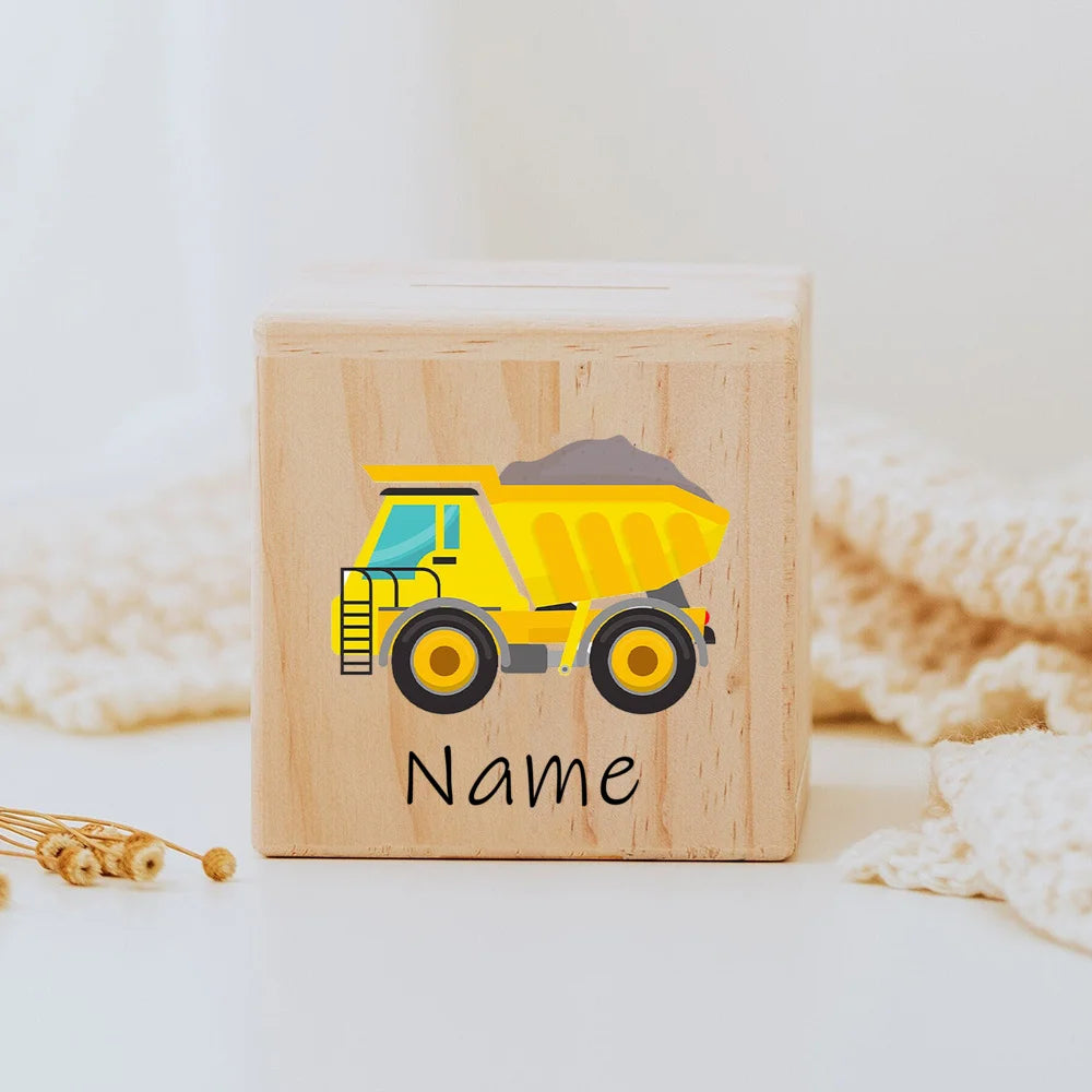 Personalisierte Spardose aus Holz für Kinder mit eingraviertem Namen – liebevolles Geschenk zur Geburt, Taufe oder Geburtstag