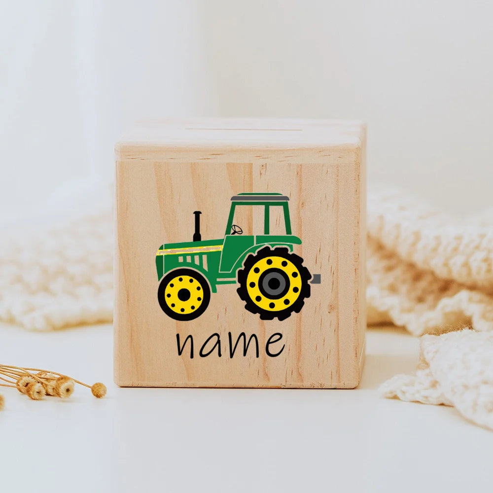 Personalisierte Spardose aus Holz für Kinder mit eingraviertem Namen – liebevolles Geschenk zur Geburt, Taufe oder Geburtstag