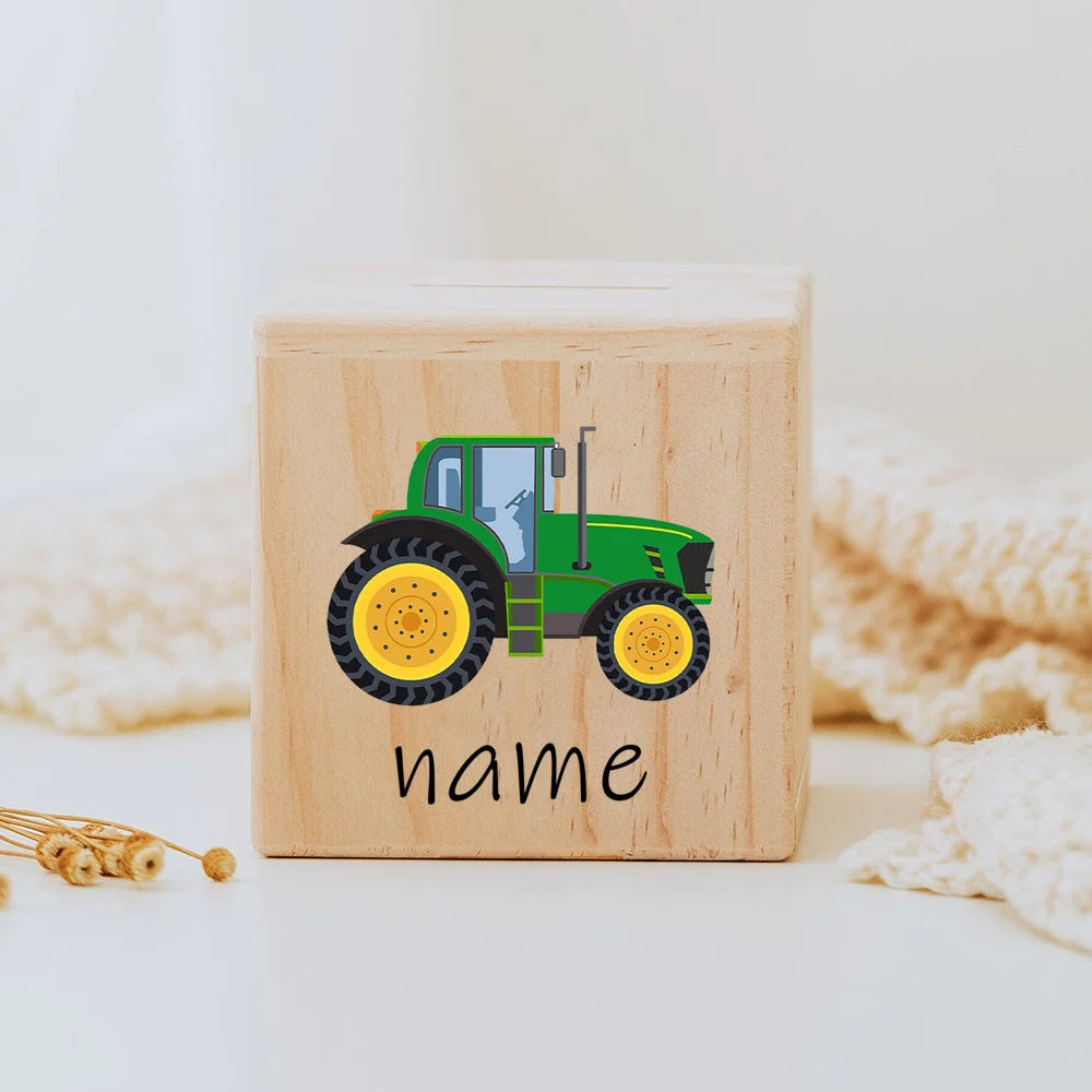 Personalisierte Spardose aus Holz für Kinder mit eingraviertem Namen – liebevolles Geschenk zur Geburt, Taufe oder Geburtstag