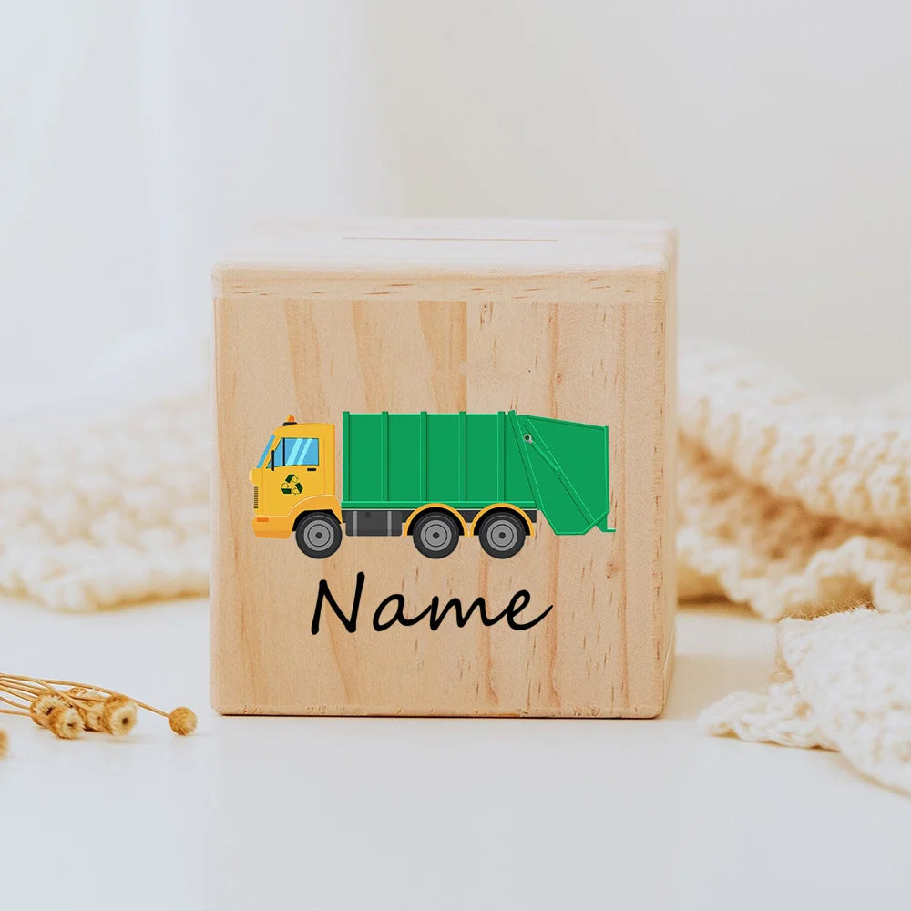 Personalisierte Spardose aus Holz für Kinder mit eingraviertem Namen – liebevolles Geschenk zur Geburt, Taufe oder Geburtstag