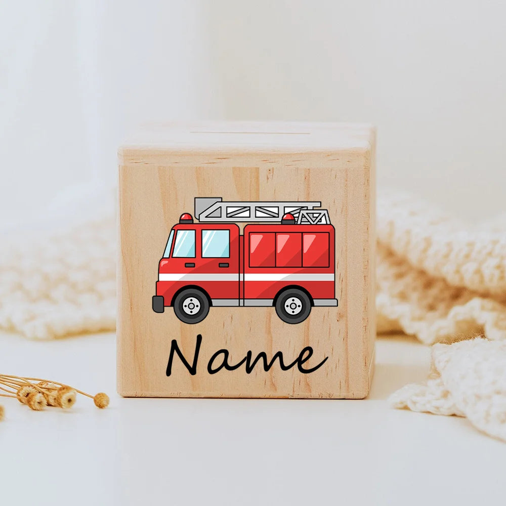 Personalisierte Spardose aus Holz für Kinder mit eingraviertem Namen – liebevolles Geschenk zur Geburt, Taufe oder Geburtstag