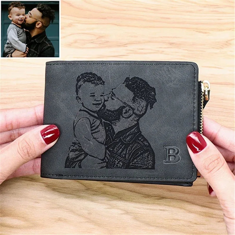 Personalisierte Herren-Portemonnaie mit Gravur und Foto