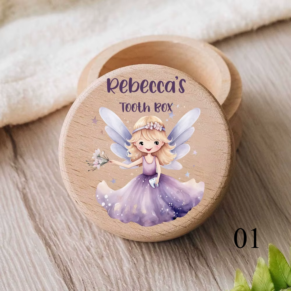 Zahnbox aus Holz mit Namensgravur für Milchzähne – personalisiertes Kinder-Andenken