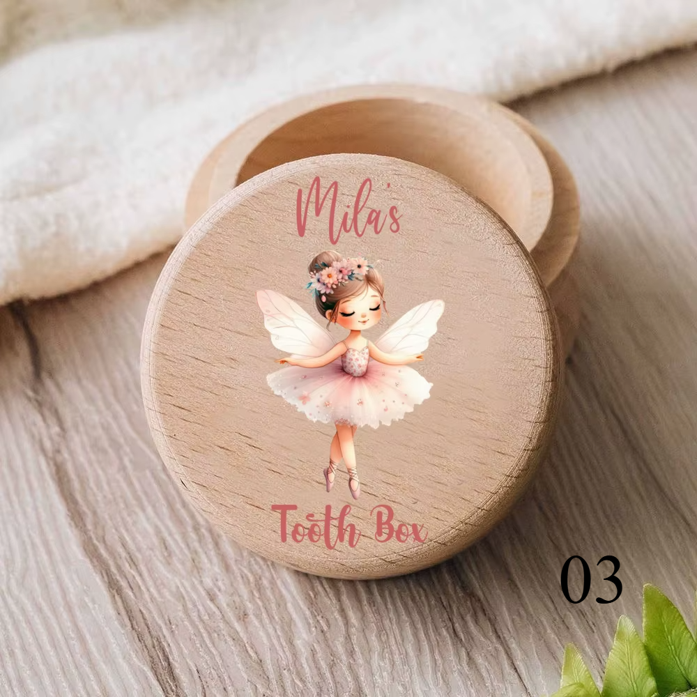Zahnbox aus Holz mit Namensgravur für Milchzähne – personalisiertes Kinder-Andenken