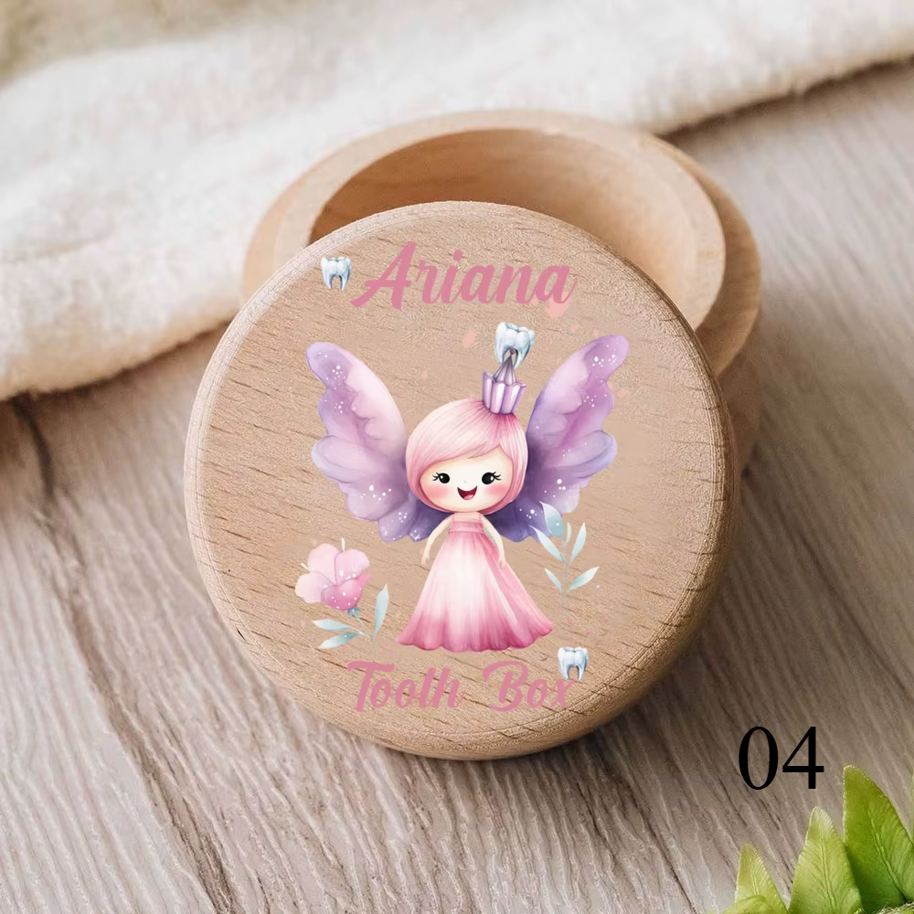 Zahnbox aus Holz mit Namensgravur für Milchzähne – personalisiertes Kinder-Andenken