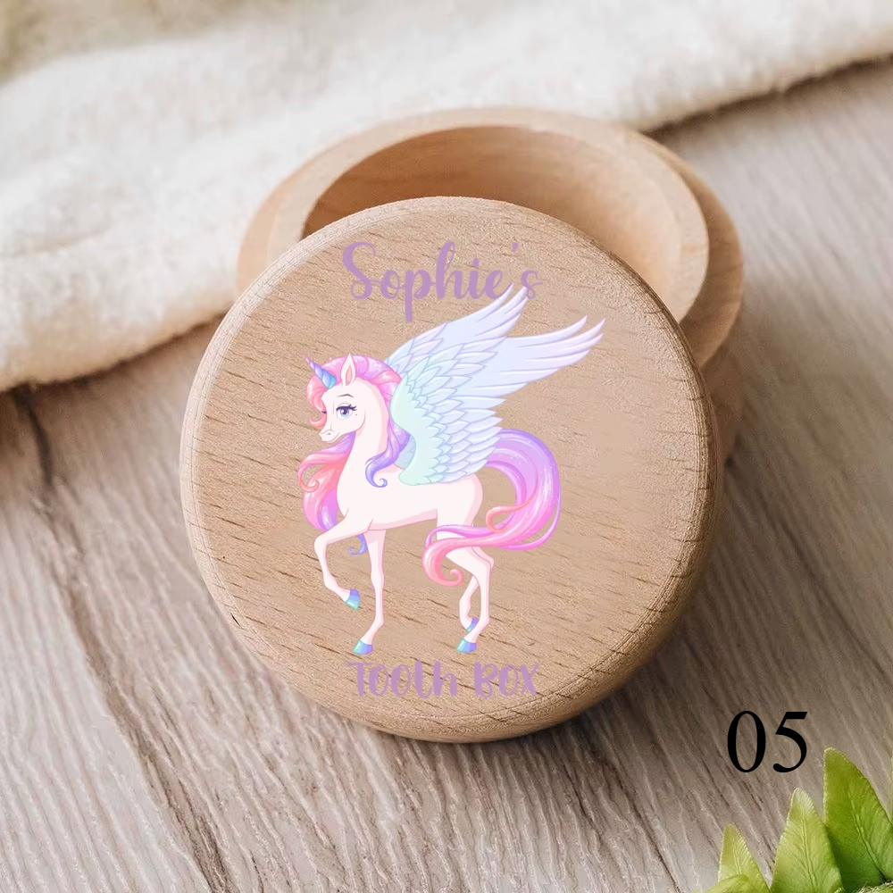 Zahnbox aus Holz mit Namensgravur für Milchzähne – personalisiertes Kinder-Andenken