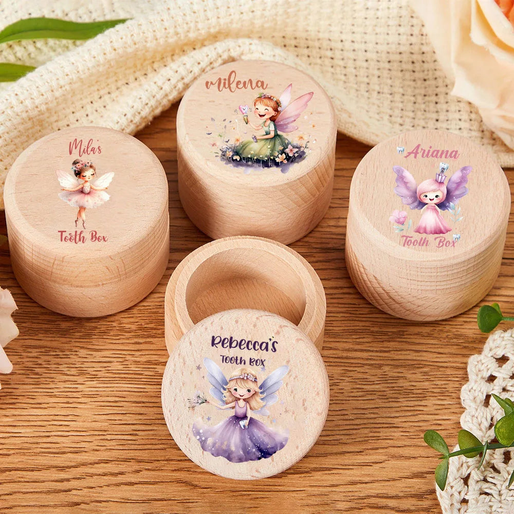 Zahnbox aus Holz mit Namensgravur für Milchzähne – personalisiertes Kinder-Andenken